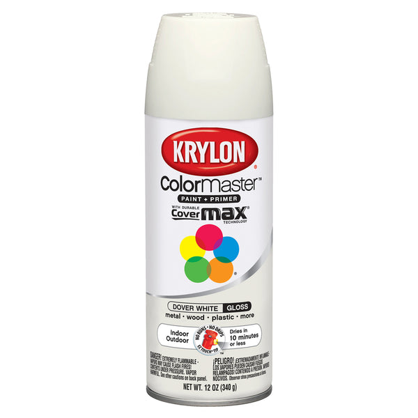 Pintura en aerosol Krylon ColorMaster Gloss Dover White, 12 oz (paquete de 6)