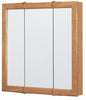Continental Cabinets  24 in. H x 24 in. W x 4.44 inch in. D Square  Oak  Tri-View Medicine Cabinet