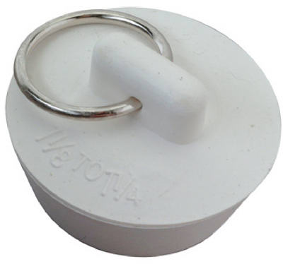 1-1/4-Inch White Rubber Sink Stopper (Pack of 12)