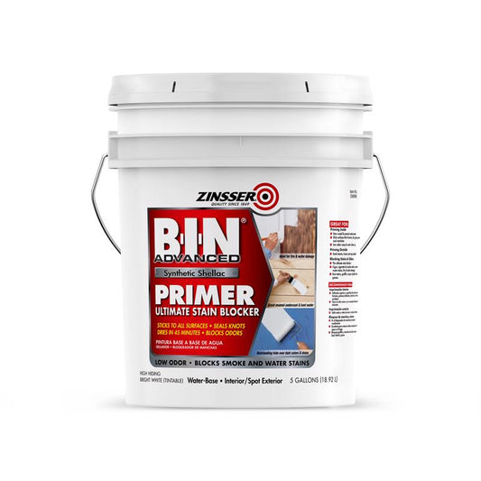 Zinsser B-I-N Advanced Smooth White Stain Blocking Primer For All Surfaces 5 gal.