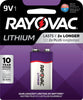 Rayovac 9-Volt Lithium Batteries 1 pk Carded