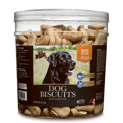 Golosinas para perros, galletas de mantequilla de maní, barril de 6 libras