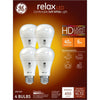 GE Relax HD A19 E26 (Medium) LED Bulb Soft White 40 Watt Equivalence 4 pk