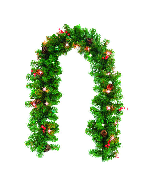 Celebrations  Prelit Green  Garland  10 in. Dia. x 6 ft. L Multicolored (Pack of 12)