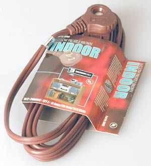 Coleman Cable 94098907 11'16/2 Brown Slenderplug™ Indoor Cube Tap Extension Cord