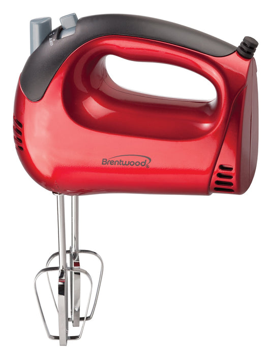 Brentwood HM-46 Red 5-Speed Hand Mixer