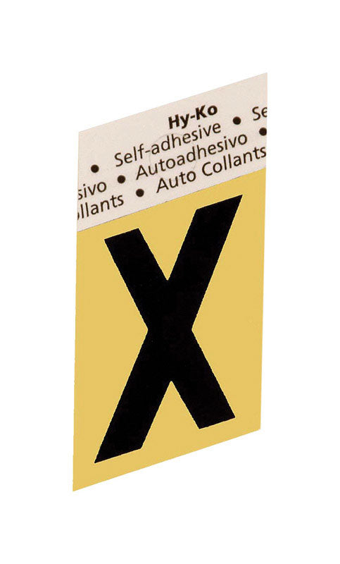 Hy-Ko 1-1/2 in. Black Aluminum Letter X Self-Adhesive 1 pc. (Pack of 10)