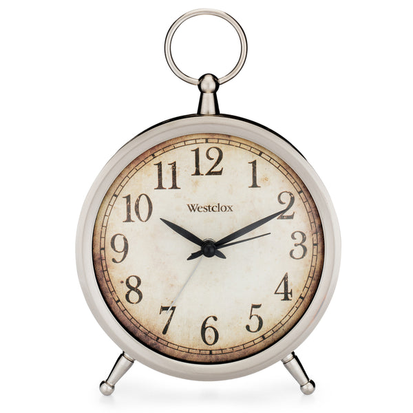 ALARM CLOCK ANLOG AA SLV