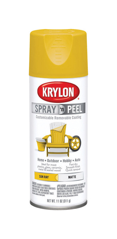 Krylon  Spray n' Peel  Matte  Sun Ray  Spray Paint  11 oz.