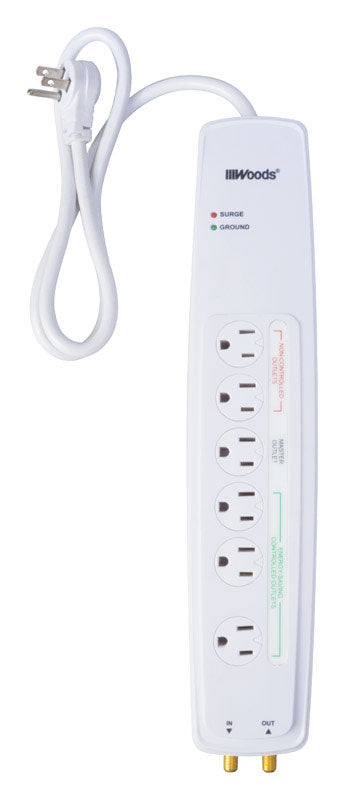 SURGE PROTECTOR 6OUT WHT
