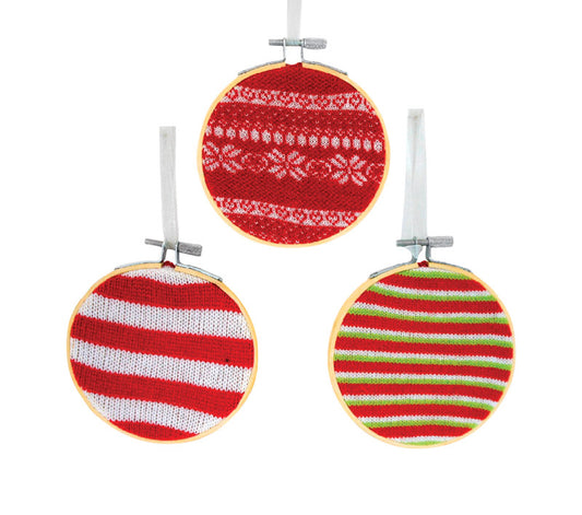 Celebrations Embroidery Christmas Ornaments Multicolored Burlap 1 pk (Pack of 12)