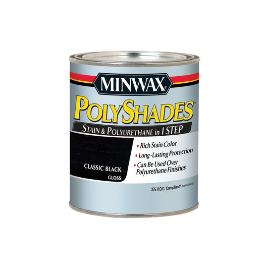 Minwax 61795 1 Quart Classic Black Polyshades® Gloss Wood Stain (Case of 4)