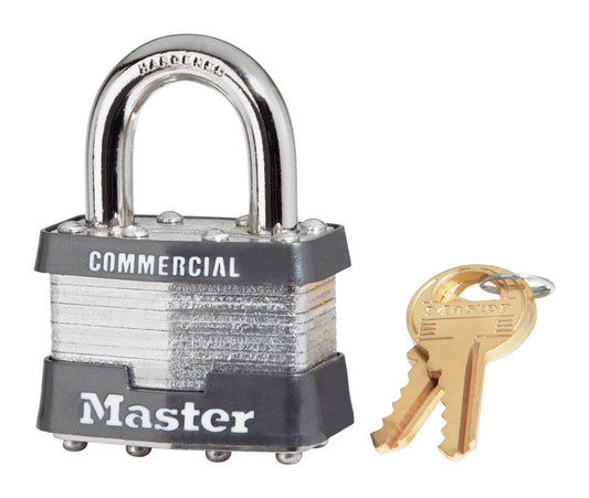 Master Lock  1-5/16 in. H x 1-3/4 in. W Steel  Pin Tumbler  Padlock  1 pk Keyed Alike