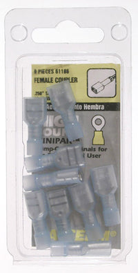 Calterm 61186 16-14 AWG Blue Fully Insulated Female Disconnects 9 Count