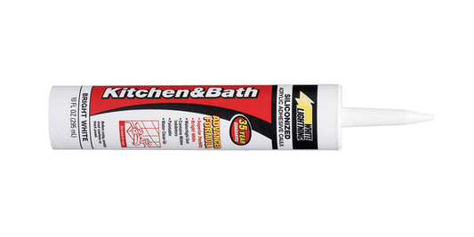 White Lightning Bright White Silicone Fortified Latex Caulk 10 oz. (Pack of 12)