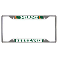 University of Miami Metal License Plate Frame