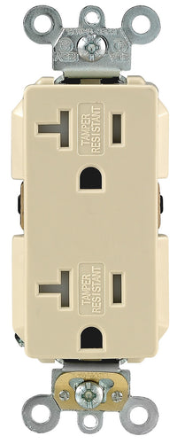 Leviton 132-TDR20-00I Ivory 20 Amp Decora Plus Duplex Receptacle
