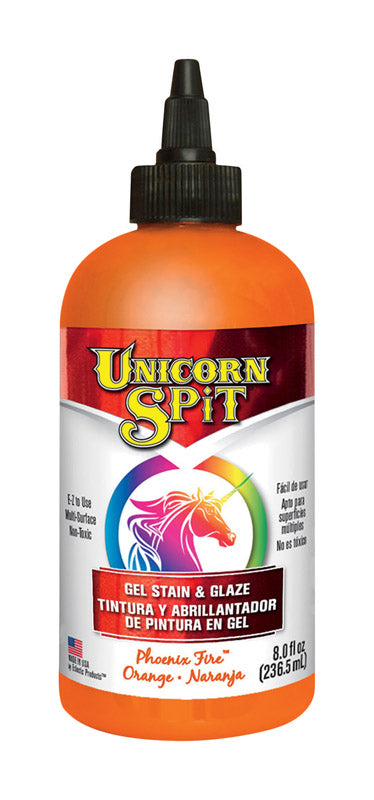 Unicorn Spit Flat Orange Gel Stain and Glaze 8 oz. (Pack of 6)