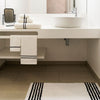 LIVIM NATURAL HOME Bath Rug 85% Cotton White with Beautiful Colored Lines Peony