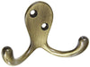 National Hardware Antique Brass Zinc 3 in. L Coat/Hat Hook 1 pk