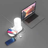 iHome  10.34 in. Gloss  White  Desk Lamp w/Charging Station