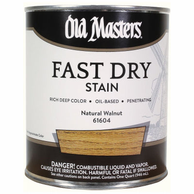 Old Masters Professional Semi-Transparent Natural Walnut Oil-Based Alkyd Fast Dry Wood Stain 1 qt (Pack of 4).