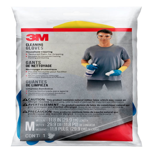 3M Cotton Cleaning Gloves M Blue/Yellow 1 pair