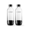 SodaStream Black/Clear 1 L Carbonator Bottle 2 pk