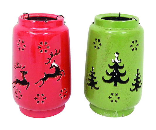 Celebrations Deer or Christmas Tree Lantern Christmas Decoration Assorted Ceramic 1 pk (Pack of 6)