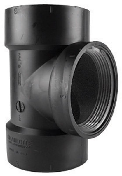 T de limpieza de descarga de ABS de 1-1/2 pulg. de diámetro y 1-1/2 pulg. de buje Charlotte Pipe
