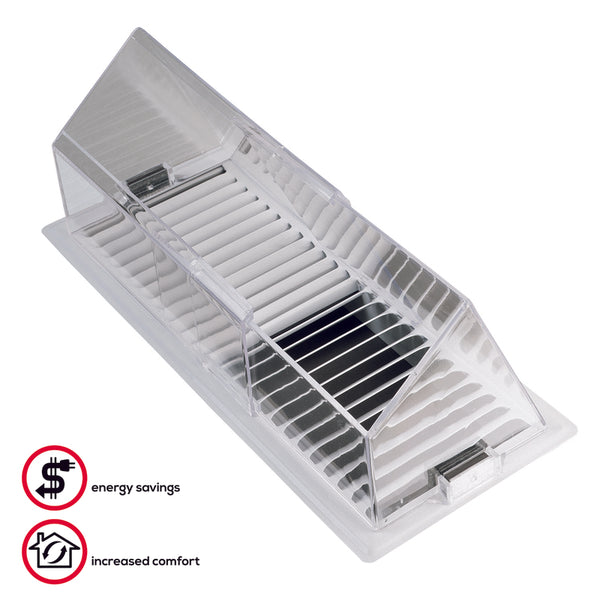 Deflecto Magnetic Rectangular Vent Register Cover, in White