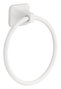 Franklin Brass Futura White Towel Ring 5.91 in. L Die Cast Zinc