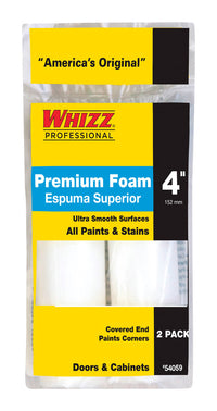 Whizz Foam 1/2 in. x 4 in. W Mini Paint Roller Cover 2 pk (Pack of 10)