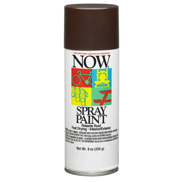 Pintura en aerosol marrón cacao brillante Now, 9 oz (paquete de 6)