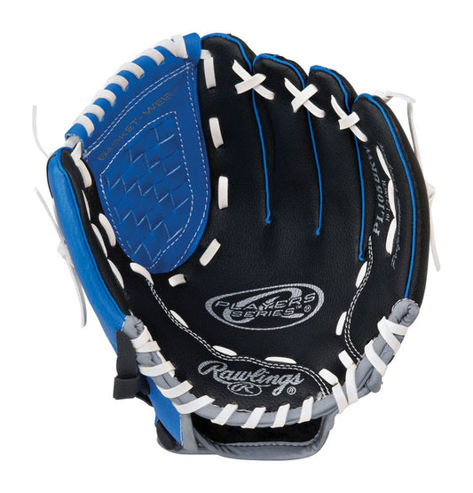Rawlings  Player Series  Black/Royal Blue/White  Vinyl  Left-handed  Baseball Glove  10.5 in.  1 pk