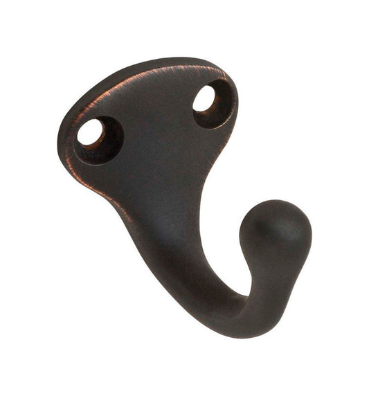 Ives by Schlage Small Aged Bronze Aluminum 1-1/4 in. L Garment Hook 35 lb 1 pk (Pack of 15)