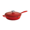 10 in Enameled Cast-Iron Series 1000 Covered Skillet - Gradated Red