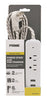 Prime 6 ft. L 2 outlets Power Strip with USB Ports Gray/White