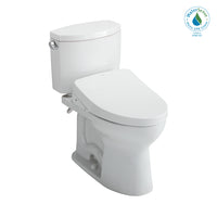 TOTO® WASHLET+®  Drake® II Two-Piece Elongated 1.28 GPF Toilet with Auto Flush WASHLET+® S550e Contemporary Bidet Seat, Cotton White - MW4543056CEFGA#01