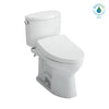 TOTO® WASHLET+®  Drake® II Two-Piece Elongated 1.28 GPF Toilet with Auto Flush WASHLET+® S550e Contemporary Bidet Seat, Cotton White - MW4543056CEFGA#01