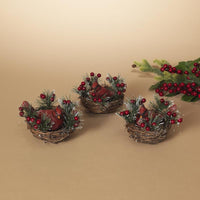 Gerson Multicolored Twig Bird Nest Indoor Christmas Decor 3.5 in. (Pack of 6)