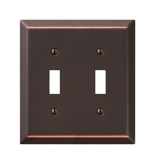 Amerelle Century Antique Bronze Bronze 2 gang Stamped Steel Toggle Wall Plate 1 pk