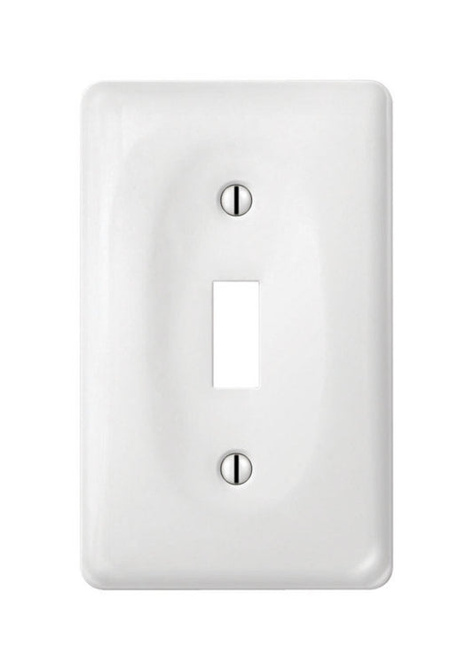 Amerelle  Allena  White  1 gang Ceramic  Toggle  Wall Plate  1 pk