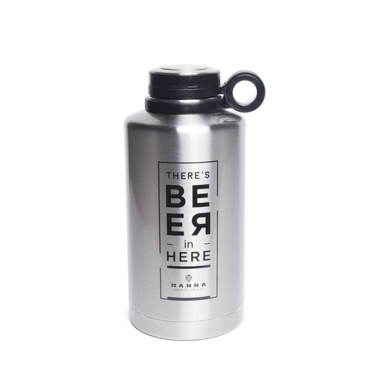 Manna 64 oz There is Beer in Here Silver BPA Free Insulated Bottle