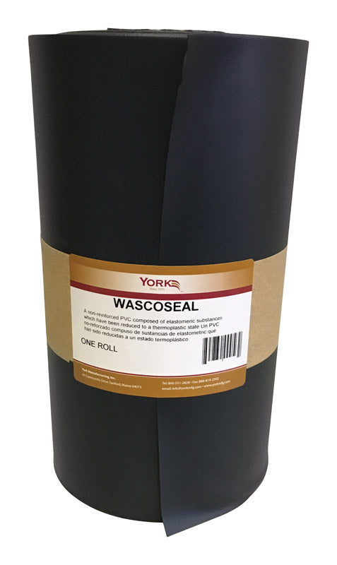 York Wasco Seal Black PVC Roll Flashing 1800 L in. x 16 W in. x 20 mil. Thick