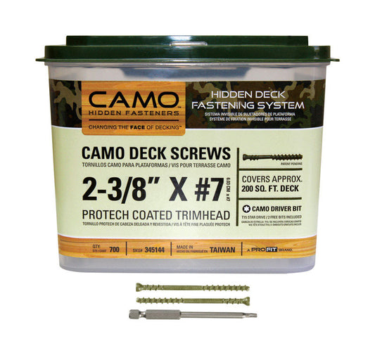 CAMO  No. 7   x 2-3/8 in. L Star  Trim Head Protech Coated  Deck Screws  700 pk