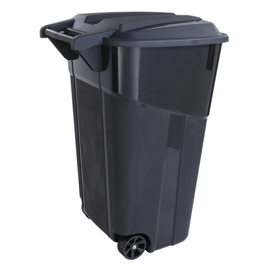United Solutions 32 gal Plastic Wheeled Trash Can Lid Included