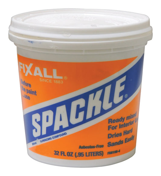 FixALL SPACKLE Ready to Use White Spackling Compound 32 oz. (Pack of 6)