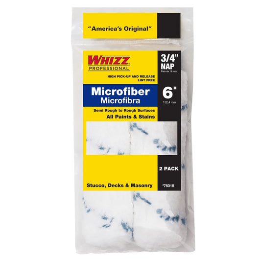 Whizz Xtrasorb Microfiber 6 in. W X 3/4 in. Mini Paint Roller Cover 2 pk