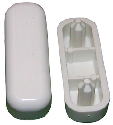 White Plastic Toilet Seat 3/4 Inch X 1-3/16 Inch Oval Push-in Replacement Bumpers